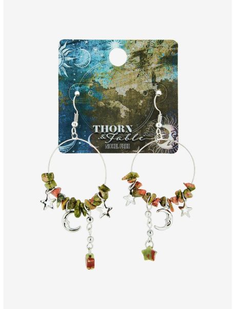 Thorn & Fable Earth Stone & Stars Drop Earrings Jewelry Girls