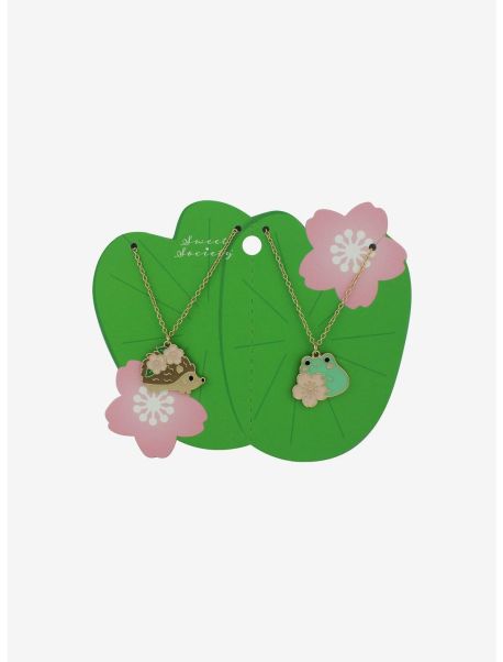 Girls Sweet Society Porcupine Frog Best Friend Necklace Set Jewelry