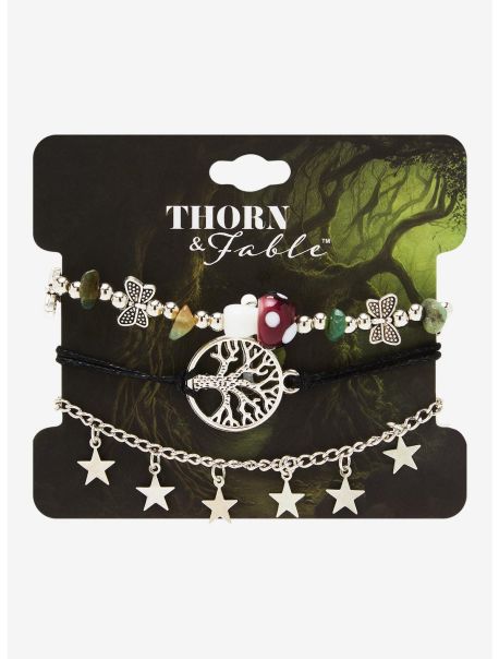 Girls Thorn & Fable Tree Of Life Star Bracelet Set Jewelry