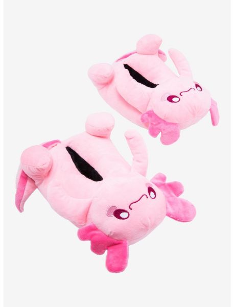 Pink Axolotl Plush Slippers Girls Shoes