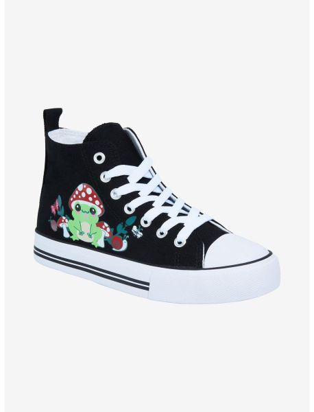 Girls Mushroom Frog Hi-Top Sneakers Shoes