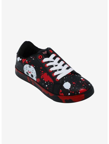 Girls Shoes Friday The 13Th Mask Splatter Low Top Sneakers
