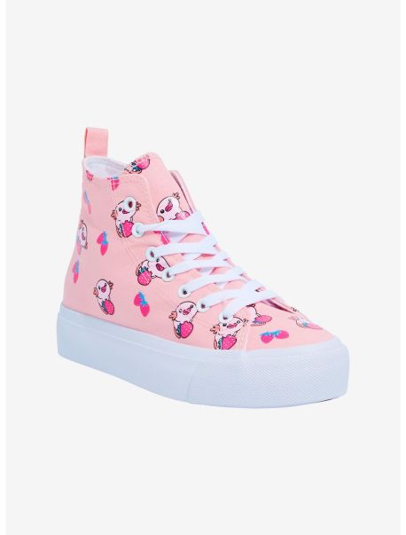 Shoes Axolotl Strawberry Hi-Top Platform Sneakers Girls