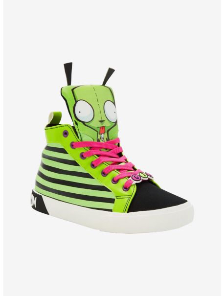 Girls Invader Zim Gir Stripe Hi-Top Sneakers Shoes