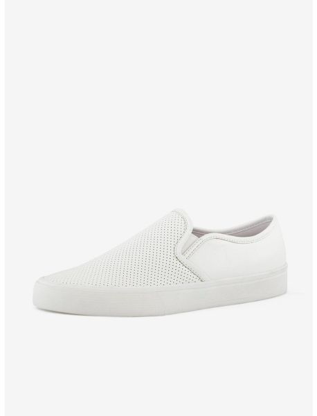 Girls Portland Perforated Slip On Sneaker White Shoes