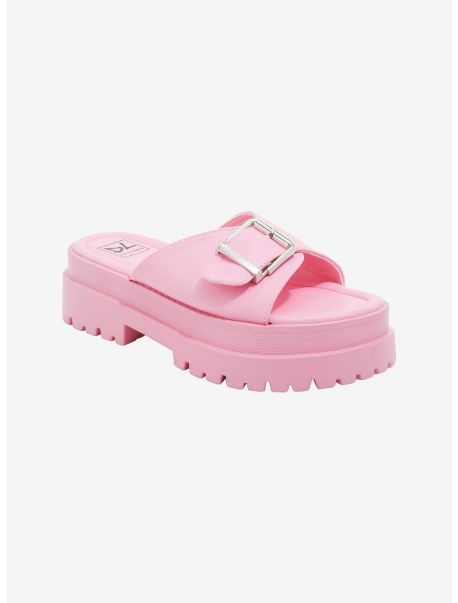Girls Dirty Laundry Pink Buckle Sandals Shoes