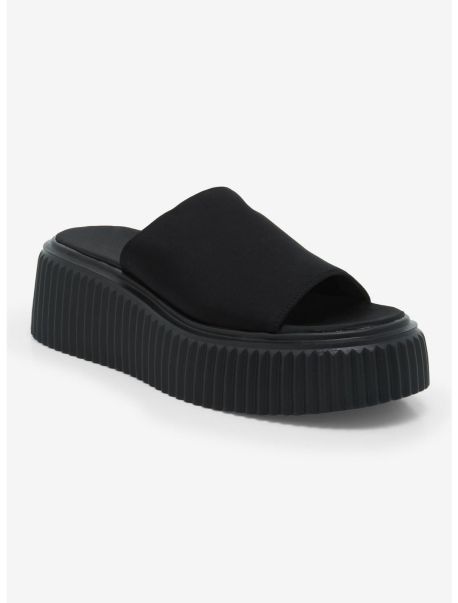 Black Slip-On Platform Sandal Shoes Girls