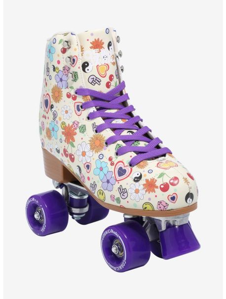 Girls Shoes Cosmic Skates Groovy Trippy Icons Roller Skates