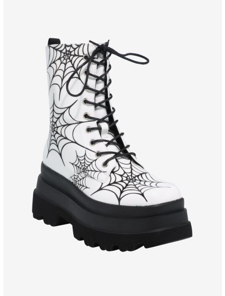 Koi Spiderweb Combat Boots Shoes Girls