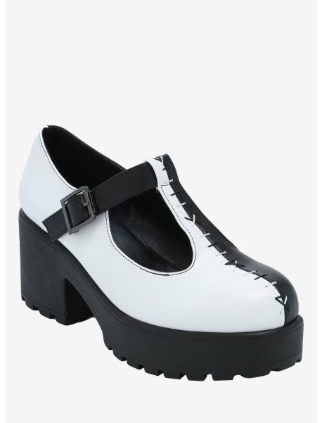 Koi Black & White Split Mary Janes Girls Shoes