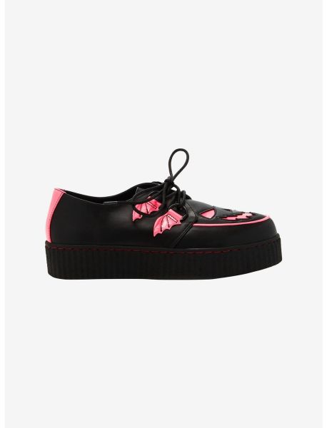 Strange Cvlt Krypt Scary Jack Black & Pink Creepers Shoes Girls