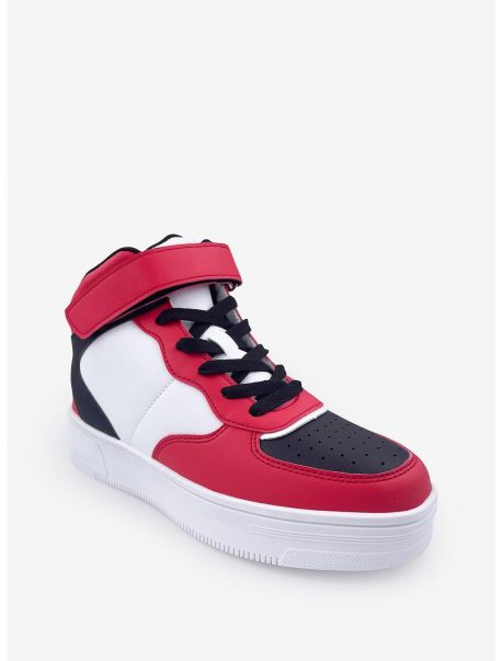 Girls Shoes Rylee High Top Sneaker With Velcro Strap Red