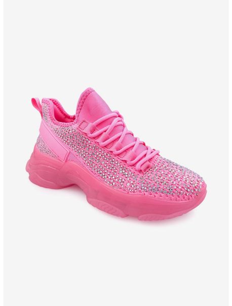 Freya Sparkle Platform Sneaker Hot Pink Shoes Girls