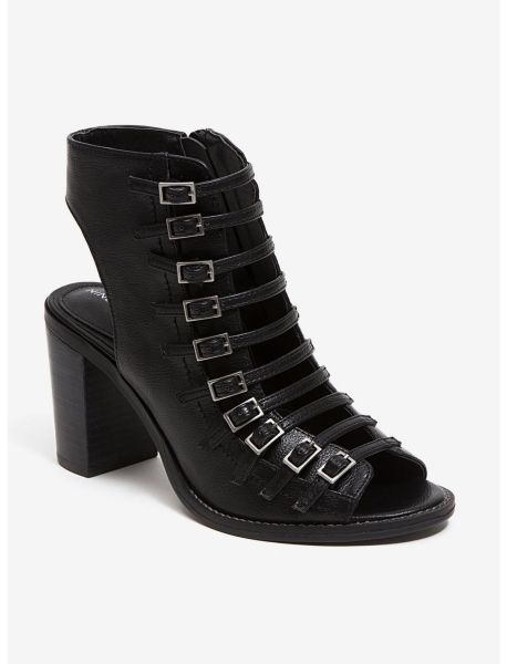 Girls Sandy Heels Sandal Black Shoes