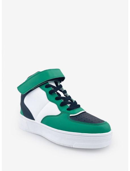 Rylee High Top Sneaker With Velcro Strap Green Shoes Girls