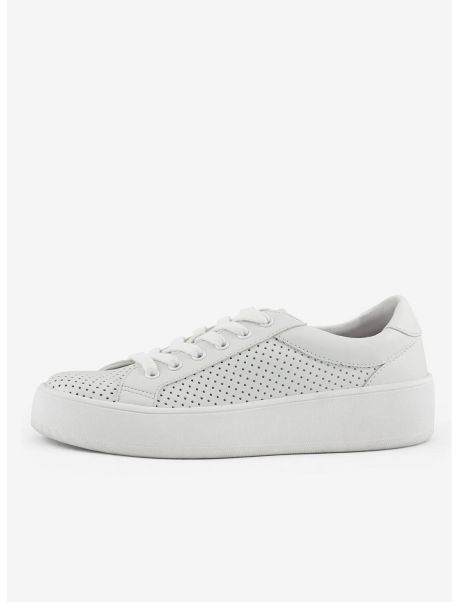 Girls Manila Perforated Sneaker White Shoes