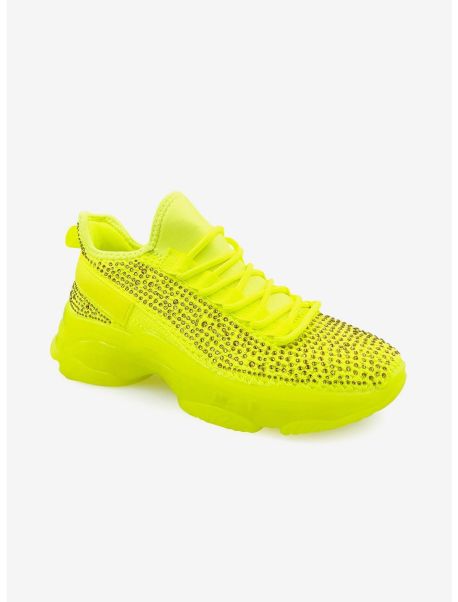 Freya Sparkle Platform Sneaker Neon Yellow Girls Shoes