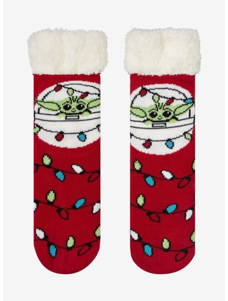 Socks Girls Star Wars The Mandalorian Grogu Holiday Cozy Slipper Socks