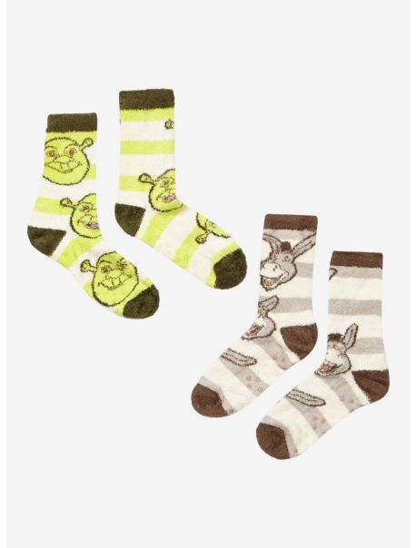 Shrek Donkey Fuzzy Crew Socks 2 Pair Socks Girls