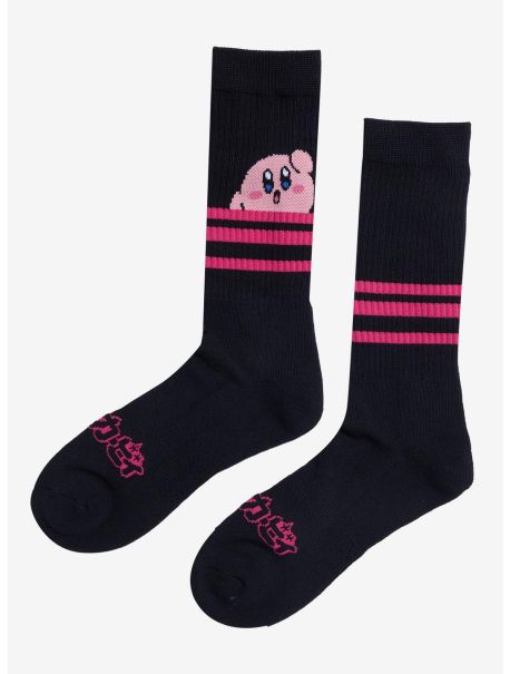 Kirby Stripe Peeking Crew Socks Girls Socks
