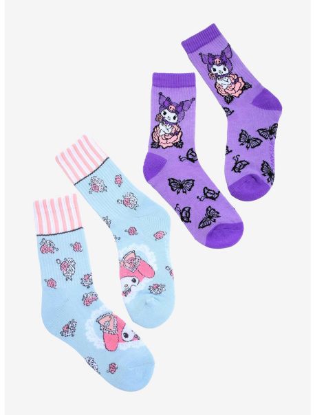 My Melody & Kuromi Roses Crew Socks 2 Pair Socks Girls