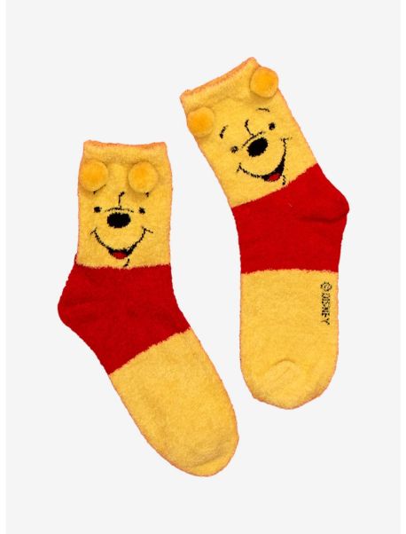 Socks Girls Disney Winnie The Pooh Pom Ears Fuzzy Socks