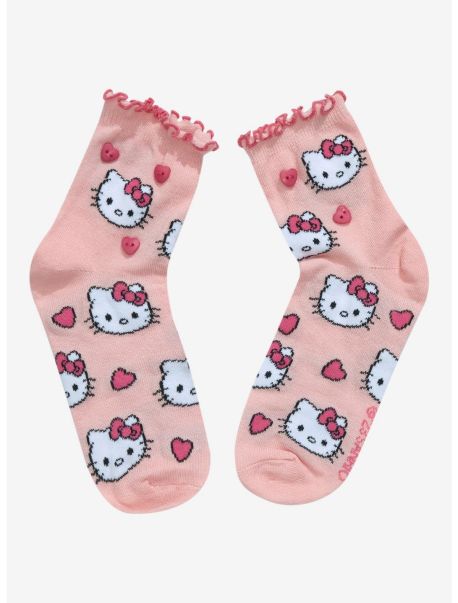Girls Socks Hello Kitty Heart Ankle Socks