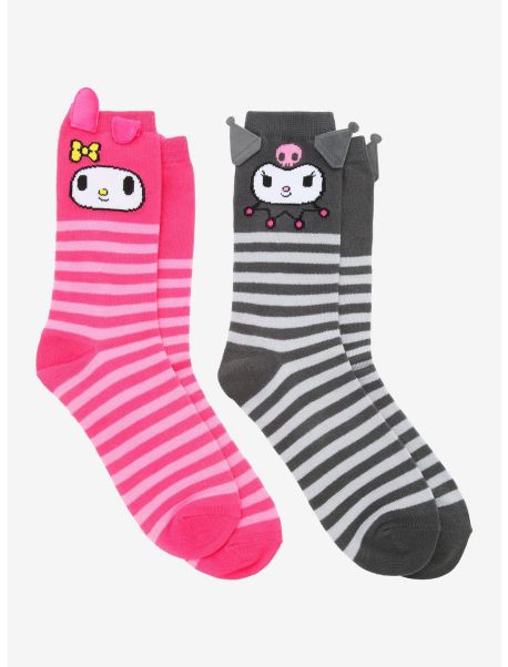 Girls My Melody & Kuromi Character Crew Socks 2 Pair Socks