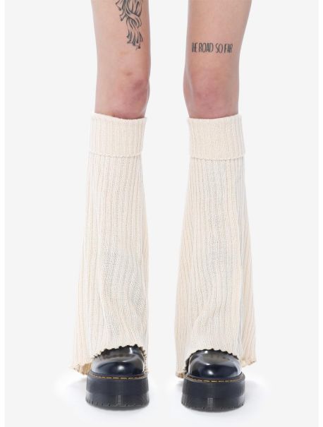 Cream Flared Leg Warmers Girls Socks