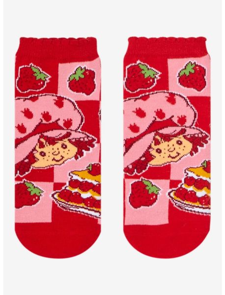 Girls Socks Strawberry Shortcake Patchwork No-Show Socks