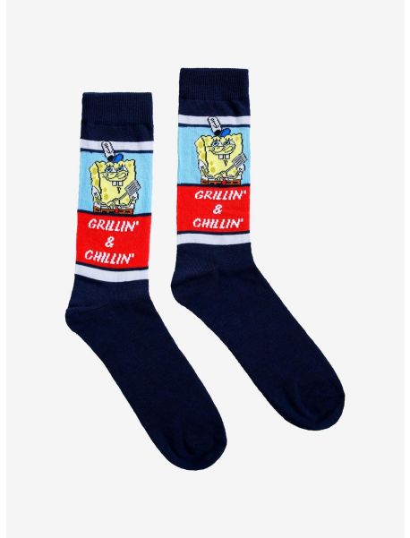 Spongebob Squarepants Grillin' & Chillin' Crew Socks Socks Girls