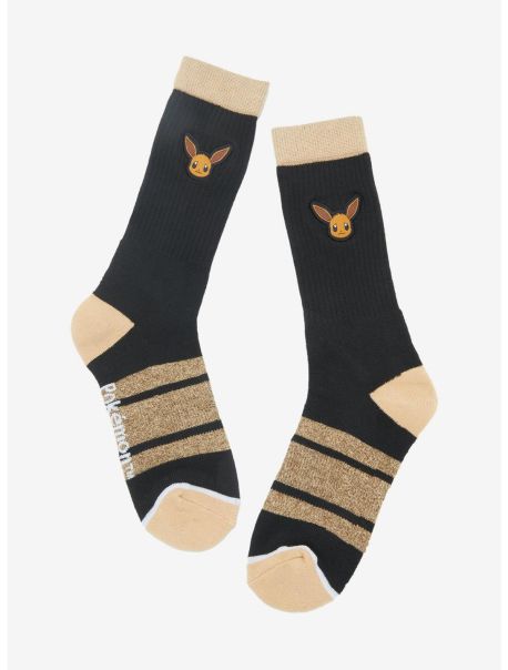 Socks Girls Pokemon Eevee Patch Crew Socks