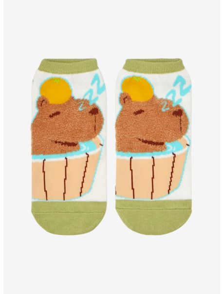 Socks Girls Capybara Orange No-Show Socks