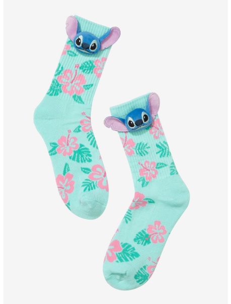 Socks Disney Lilo & Stitch 3D Plush Crew Socks Girls