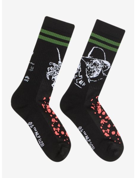 Girls A Nightmare On Elm Street Freddy Splatter Crew Socks Socks