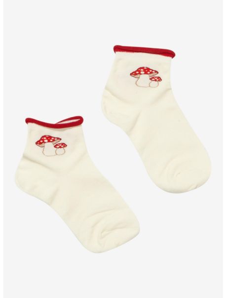 Socks Girls Mushroom Rolled Ankle Socks