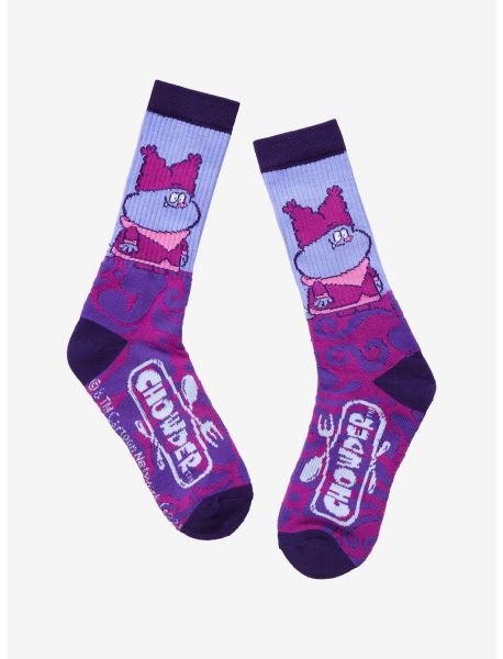 Chowder Purple Swirl Crew Socks Socks Girls