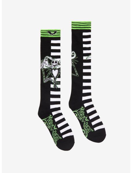 The Nightmare Before Christmas Jack Stripe Knee-High Socks Girls Socks
