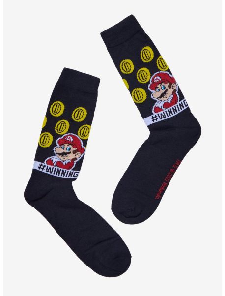 Girls Socks Super Mario Bros. Winning Coins Crew Socks