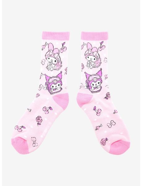 Socks Girls My Melody & Kuromi Pink Crew Socks