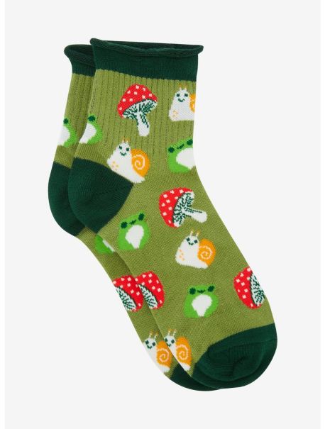 Mushroom Snail Rolled Ankle Socks Socks Girls