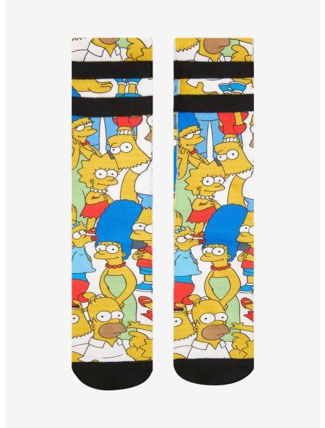 The Simpsons Characters Collage Crew Socks Girls Socks