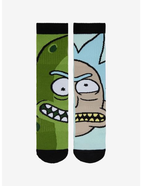 Girls Socks Rick And Morty Pickle Rick Mismatched Crew Socks