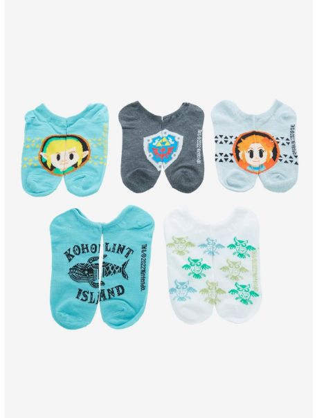 Socks The Legend Of Zelda Chibi Icon No-Show Socks 5 Pair Girls