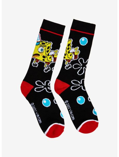 Spongebob Squarepants Chicken Flowers Crew Socks Socks Girls