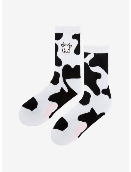 Girls Cow Print Crew Socks Socks