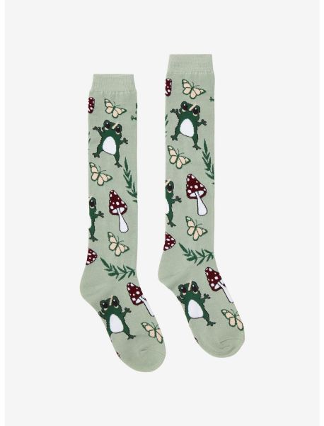 Girls Socks Frog Mushroom Knee-High Socks