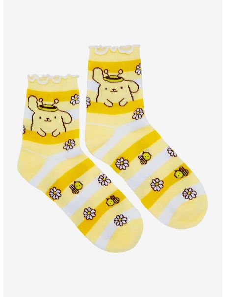Girls Pompompurin Bee Lettuce Trim Ankle Socks Socks