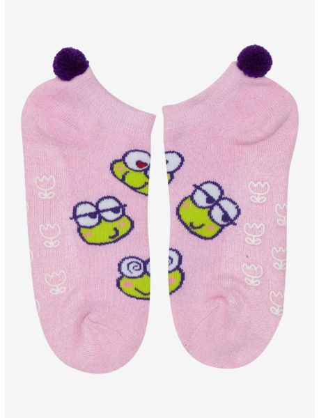 Socks Keroppi Flower Pom No-Show Grip Socks Girls