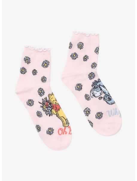 Disney Winnie The Pooh & Eeyore Flower Ankle Socks Girls Socks